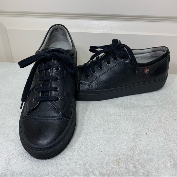 Maniqui Jeremy 7600 Black Leather Scolar Shoes Non Marking Sneakers Junior 7.5 - Picture 5 of 13